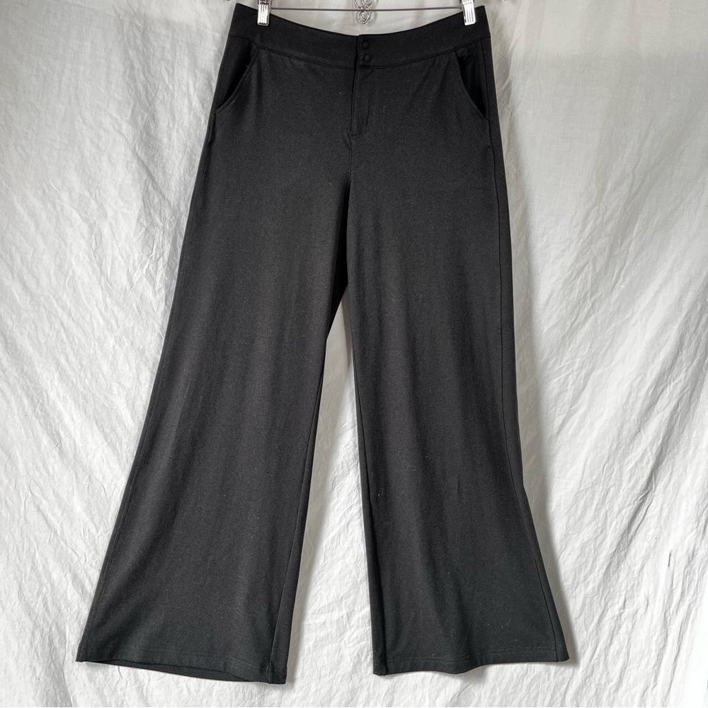 ExOfficio Womens 10 Wide Leg Pants Grey Stretch Trousers Technical Hiking Comfy
